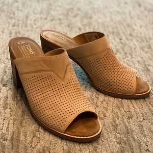 Tom’s Majorca Perforated High Heel Slide Sandals